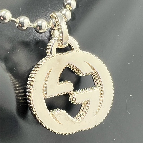 Authentic GUCCI Sterling Silver Double G Pendant Necklace - Picture 16 of 16